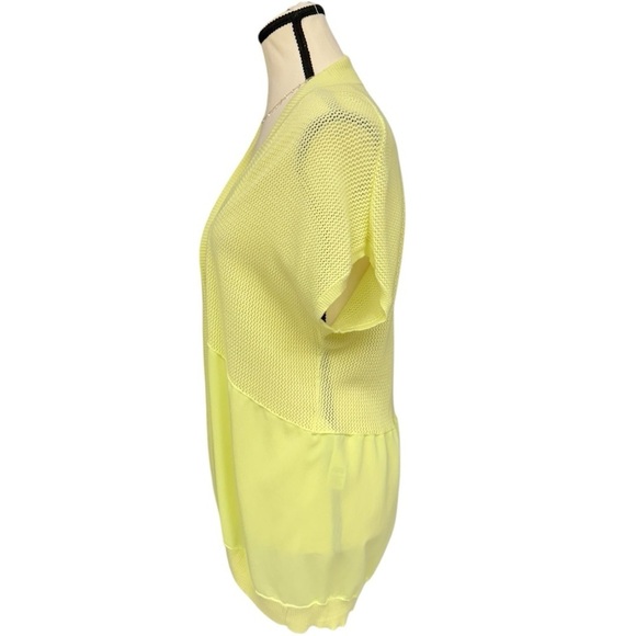 Chico’s Neon Yellow Short Sleeve Open Knit Cardigan Size 1/ Medium - Picture 5 of 9